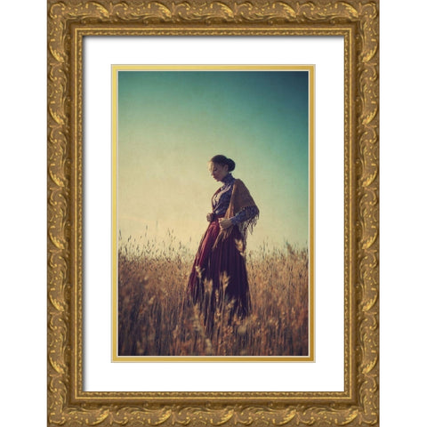 Prairie Gold Ornate Wood Framed Art Print with Double Matting by Russocka, Magdalena