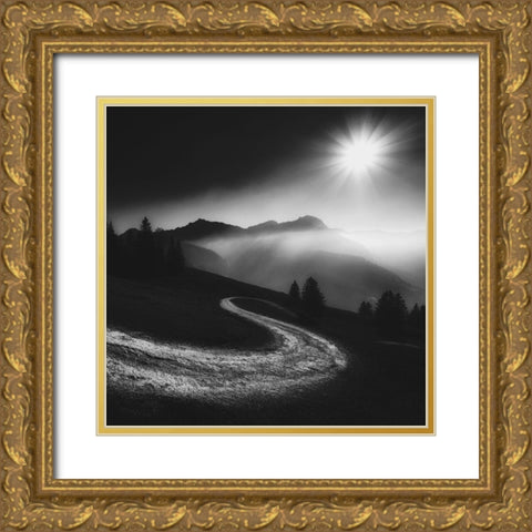 Elan Gold Ornate Wood Framed Art Print with Double Matting by Schulz, Alexej