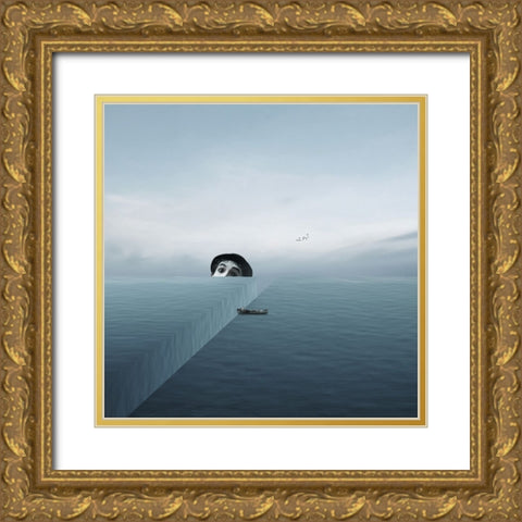 Save Me Gold Ornate Wood Framed Art Print with Double Matting by Hardibudi