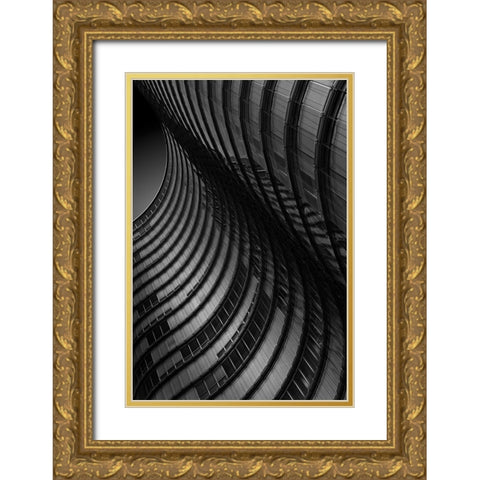 Dark Waves Gold Ornate Wood Framed Art Print with Double Matting by van Son, Greetje