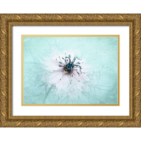 Misty Blue Gold Ornate Wood Framed Art Print with Double Matting by Parker, Jacky