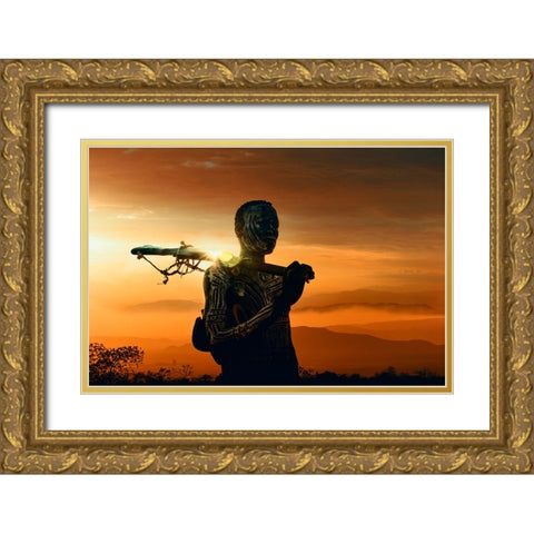 Karo Tribe Gold Ornate Wood Framed Art Print with Double Matting by Yosifov, Svetlin