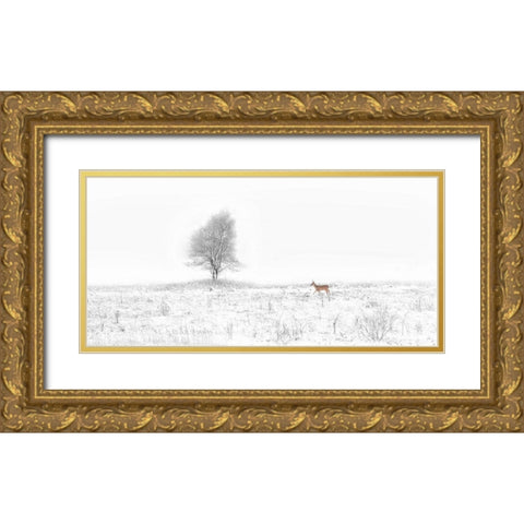 Christmas Coming Gold Ornate Wood Framed Art Print with Double Matting by Cheng, Yu