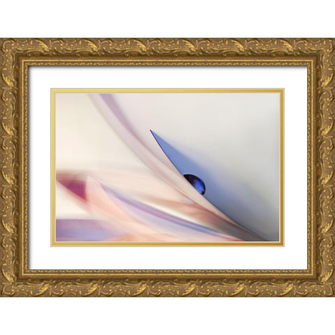 The Blue Drop Gold Ornate Wood Framed Art Print with Double Matting by Westum, Heidi