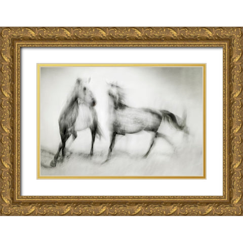 Shivers Gold Ornate Wood Framed Art Print with Double Matting by Benezech, Martine