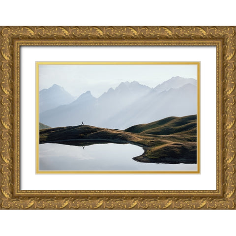 Koruldi Gold Ornate Wood Framed Art Print with Double Matting by Ziomek, Witold