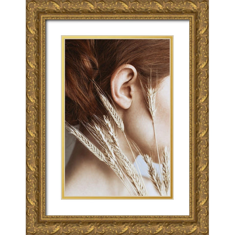 Rye Gold Ornate Wood Framed Art Print with Double Matting by Gorecka, Dorota