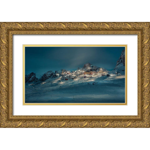 Zizhu Temple-Tibet A??CÂNae??AÂ?Ad?A?? Gold Ornate Wood Framed Art Print with Double Matting by Qiye