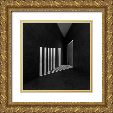 Waiting Freedom Gold Ornate Wood Framed Art Print with Double Matting by Bunjamin, Antonyus