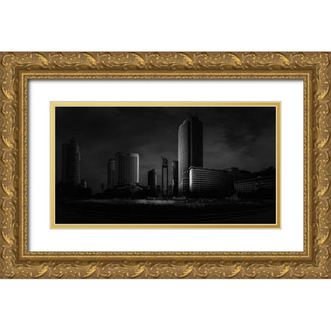 Bundaran Hi Gold Ornate Wood Framed Art Print with Double Matting by Ramana Harahap, Agrandaiz