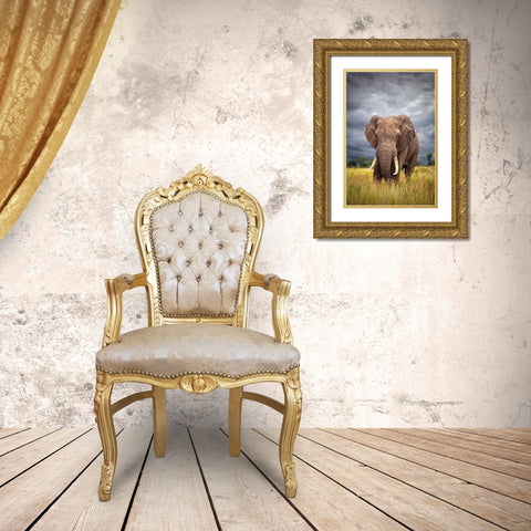 The Big Bull Gold Ornate Wood Framed Art Print with Double Matting by Moreno, Mario