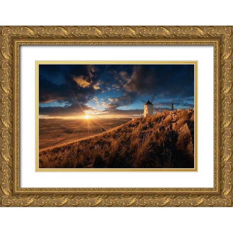 Blancos Contra El Sol. Gold Ornate Wood Framed Art Print with Double Matting by Pablo De, Juan