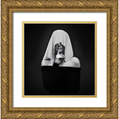 Memento Mori Gold Ornate Wood Framed Art Print with Double Matting by Antonik