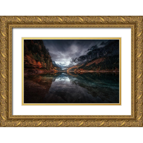 Piel De Agua. Gold Ornate Wood Framed Art Print with Double Matting by Pablo De, Juan