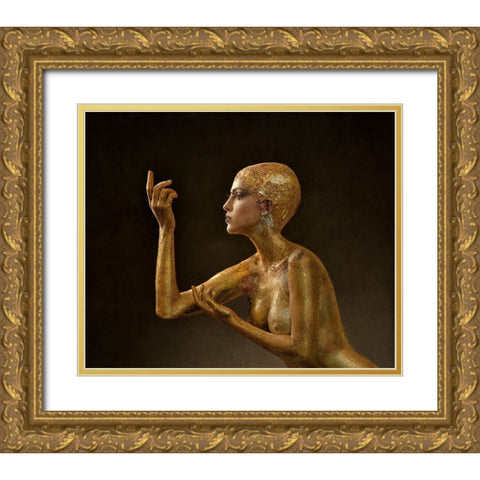 Golden Profile..!!! Gold Ornate Wood Framed Art Print with Double Matting by Sanchez, Alfredo