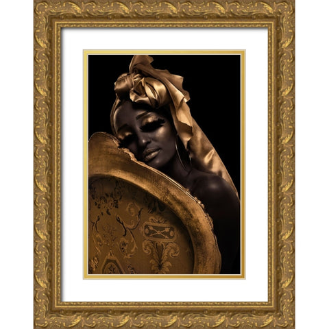Gold Gold Ornate Wood Framed Art Print with Double Matting by Iltus, Maya