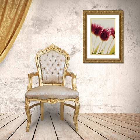 Tulips Gold Ornate Wood Framed Art Print with Double Matting by Philippin-Lipscomb, Rosalinde