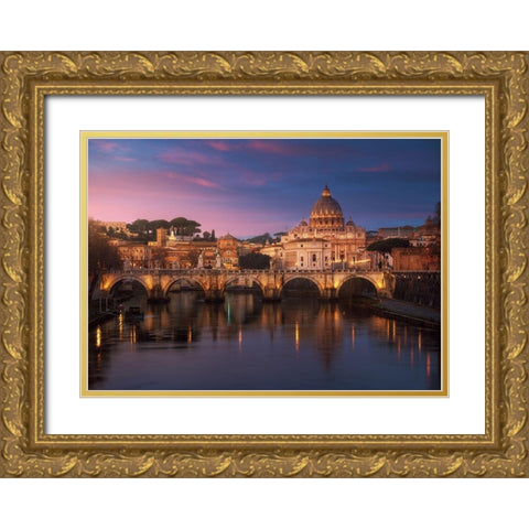 Roma 1. Gold Ornate Wood Framed Art Print with Double Matting by Pablo De, Juan