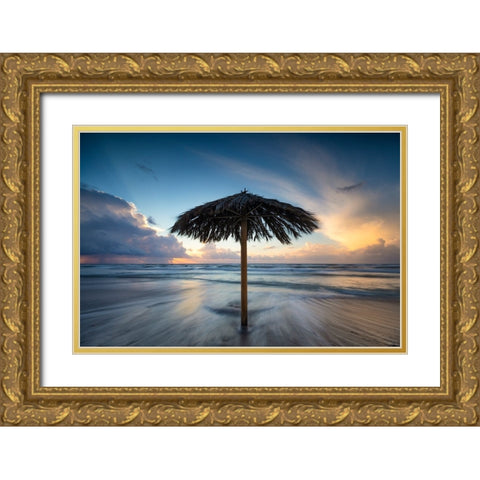 Natanya Beach Gold Ornate Wood Framed Art Print with Double Matting by Yakubovitch, Azriel