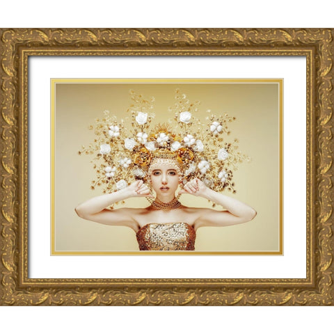 Golden Fairy Gold Ornate Wood Framed Art Print with Double Matting by Smirnov, Sergei