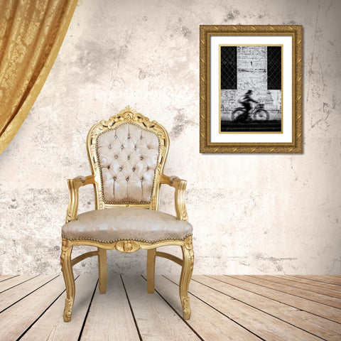Bike Ride Gold Ornate Wood Framed Art Print with Double Matting by Della Latta, Massimo