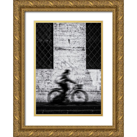 Bike Ride Gold Ornate Wood Framed Art Print with Double Matting by Della Latta, Massimo