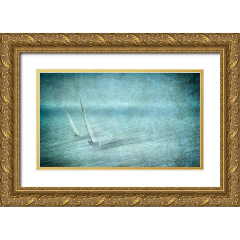 Windy Weather Gold Ornate Wood Framed Art Print with Double Matting by Van Son, Greetje