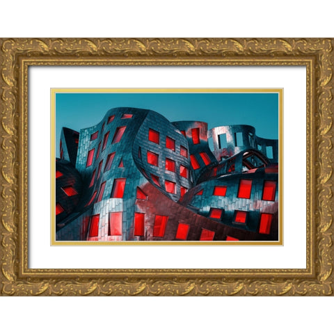 Wavas Gold Ornate Wood Framed Art Print with Double Matting by Kreiten, Mike