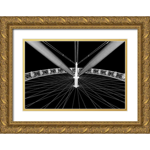 London Eye Gold Ornate Wood Framed Art Print with Double Matting by Hawerkamp, Hans-Wolfgang