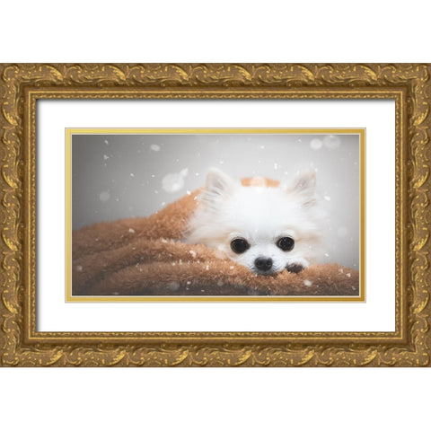 One Day In Winter Gold Ornate Wood Framed Art Print with Double Matting by Lienjp