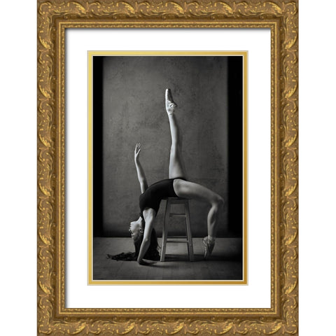 Kirsten Gold Ornate Wood Framed Art Print with Double Matting by Ashton-Jones, Howard