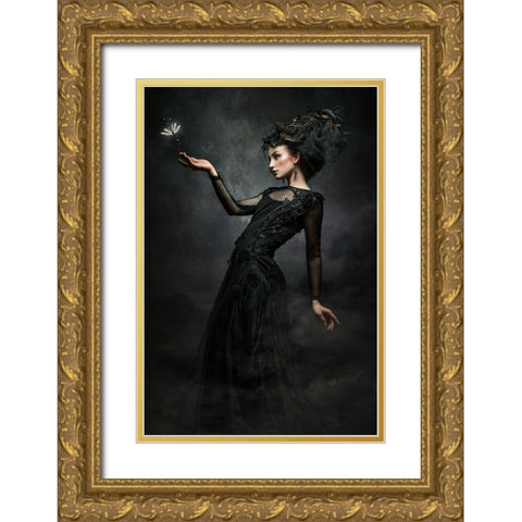 Moira Gold Ornate Wood Framed Art Print with Double Matting by Siegart