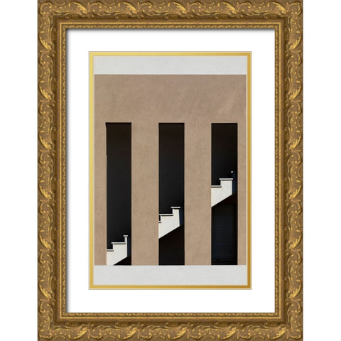 Staircase Gold Ornate Wood Framed Art Print with Double Matting by Yakubovitch, Azriel