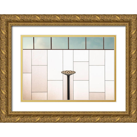 Flower Lamp Gold Ornate Wood Framed Art Print with Double Matting by Claes, Gilbert