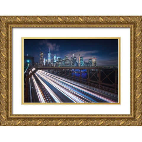 Speed Gold Ornate Wood Framed Art Print with Double Matting by Turienzo, Carlos F.