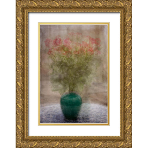 Roses On A Tuesday Gold Ornate Wood Framed Art Print with Double Matting by Holmstrom, Katarina