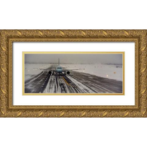 Ready To Take Off Gold Ornate Wood Framed Art Print with Double Matting by Susta, Miro