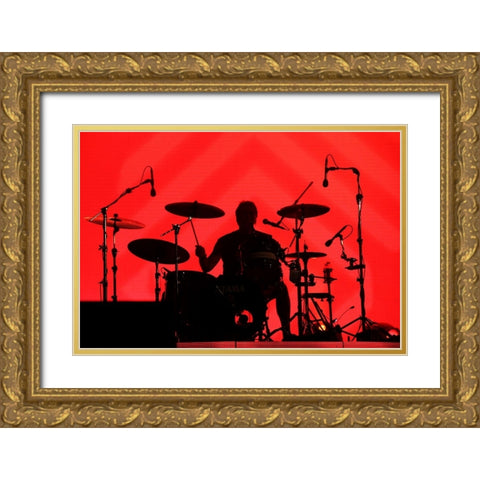 Red Gold Ornate Wood Framed Art Print with Double Matting by Alves, Fernando