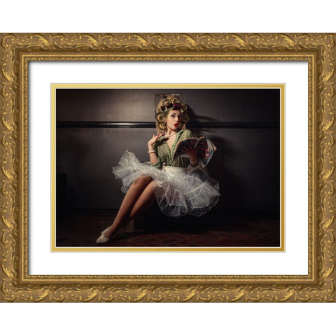 Giorgia Gold Ornate Wood Framed Art Print with Double Matting by Mancini, Massimiliano