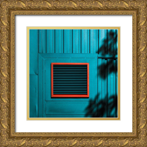 Shadows On A Wall Gold Ornate Wood Framed Art Print with Double Matting by Schuster, Inge