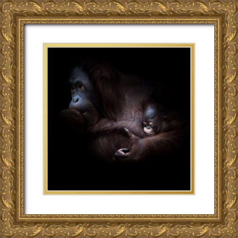 ... Sleep Gold Ornate Wood Framed Art Print with Double Matting by Vollrath, Jorg