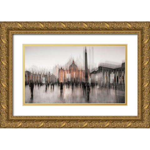 St. Peters Square Gold Ornate Wood Framed Art Print with Double Matting by Chiriaco, Carmine