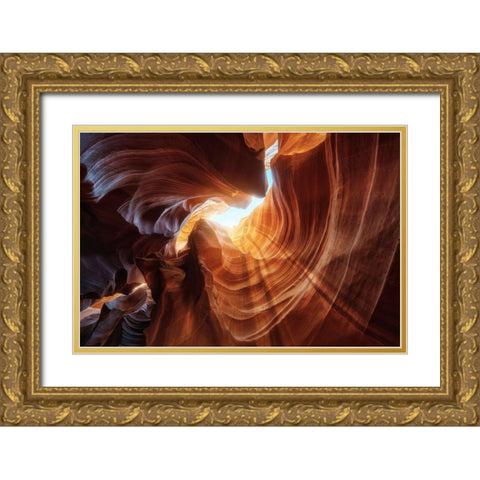Antelope Hole. Gold Ornate Wood Framed Art Print with Double Matting by Pablo De, Juan
