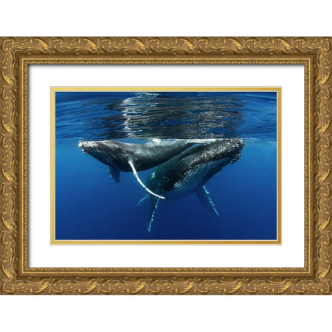 Mother And Son Gold Ornate Wood Framed Art Print with Double Matting by Peneau, Cedric