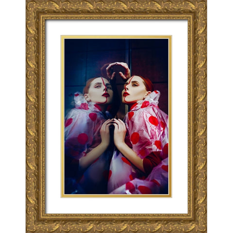 Double Red Line Gold Ornate Wood Framed Art Print with Double Matting by Bolgov, Ruslan