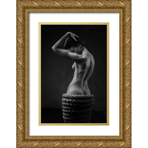 Woven Dress Gold Ornate Wood Framed Art Print with Double Matting by Valevicius, Aurimas