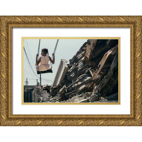 After War Gold Ornate Wood Framed Art Print with Double Matting by Nasser, Moyasser