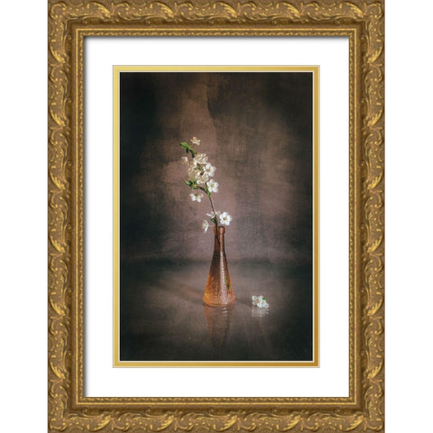 Spring Flowers Gold Ornate Wood Framed Art Print with Double Matting by Kiral, Cicek