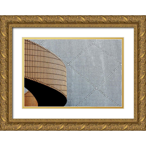 Urban Texture - Hong Kong Gold Ornate Wood Framed Art Print with Double Matting by Orbach, Arnon