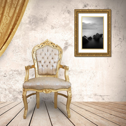 The Lighthouse Gold Ornate Wood Framed Art Print with Double Matting by Landwind